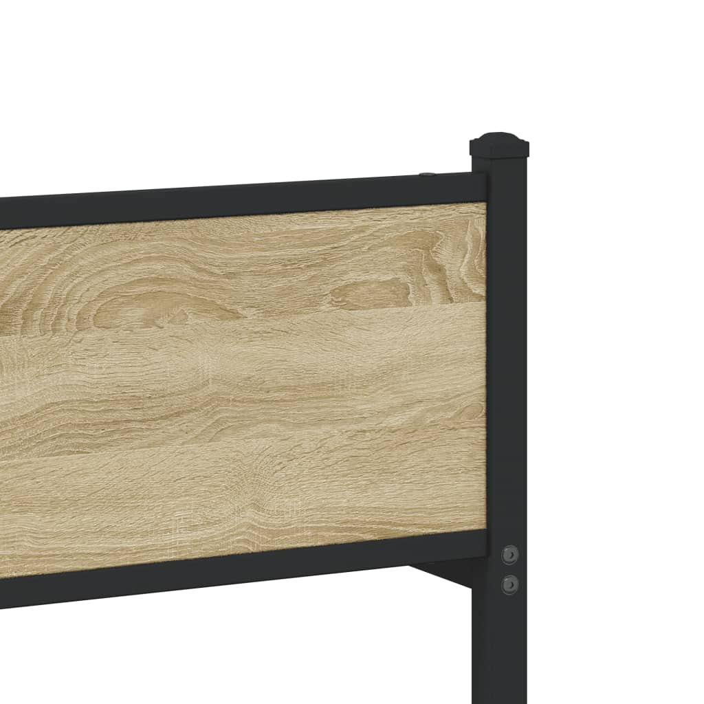 vidaXL Σκελετός Κρεβ. Χωρίς Στρώμα Sonoma Δρυς 90x200 εκ. Μεταλλικό