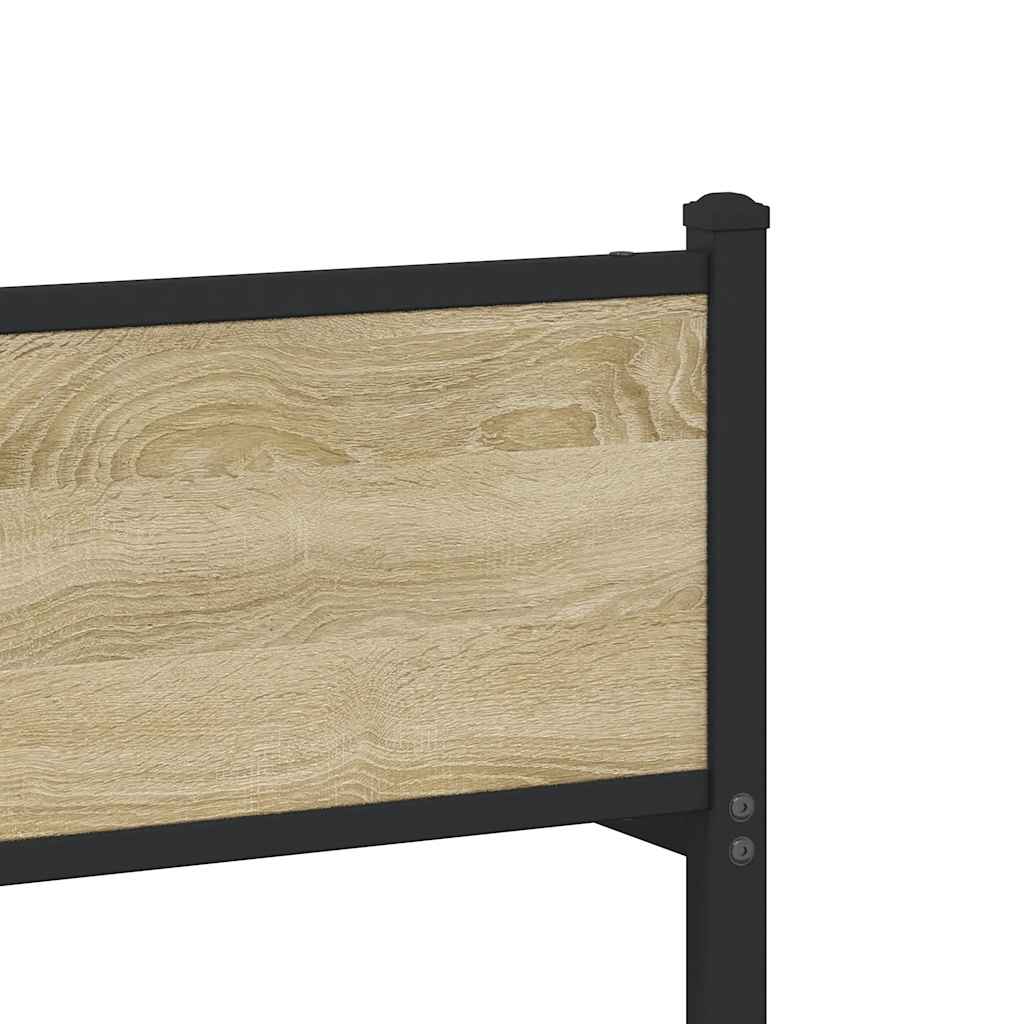 vidaXL Σκελετός Κρεβ. Χωρίς Στρώμα Sonoma Δρυς 120x190 εκ. Μεταλλικό