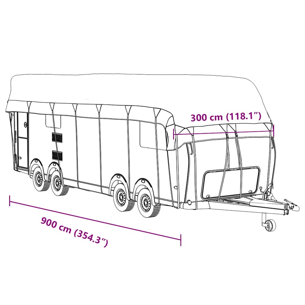 vidaXL Κάλυψη οροφής τροχόσπιτου Γκρι 900x300 cm Μη υφασμένο ύφασμα