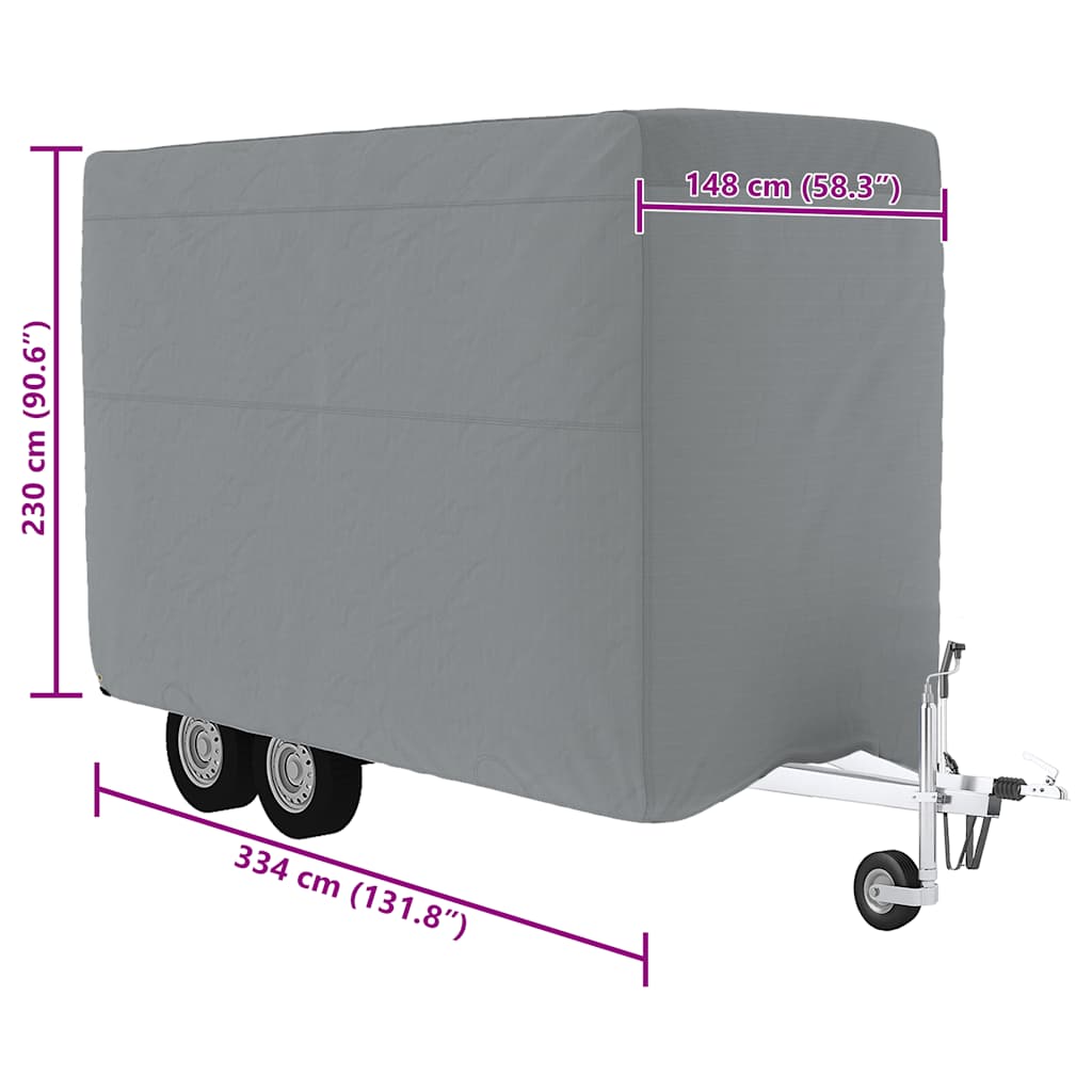 vidaXL Κάλυμμα ρυμουλκούμενου αλόγου γκρι μη υφασμένο ύφασμα