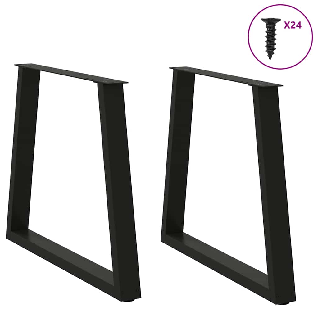 vidaXL Πόδια Τραπεζαρίας Σχήματος V 2 τεμ. Μαύρο 70x(72-73,3) εκ. Ατσάλι