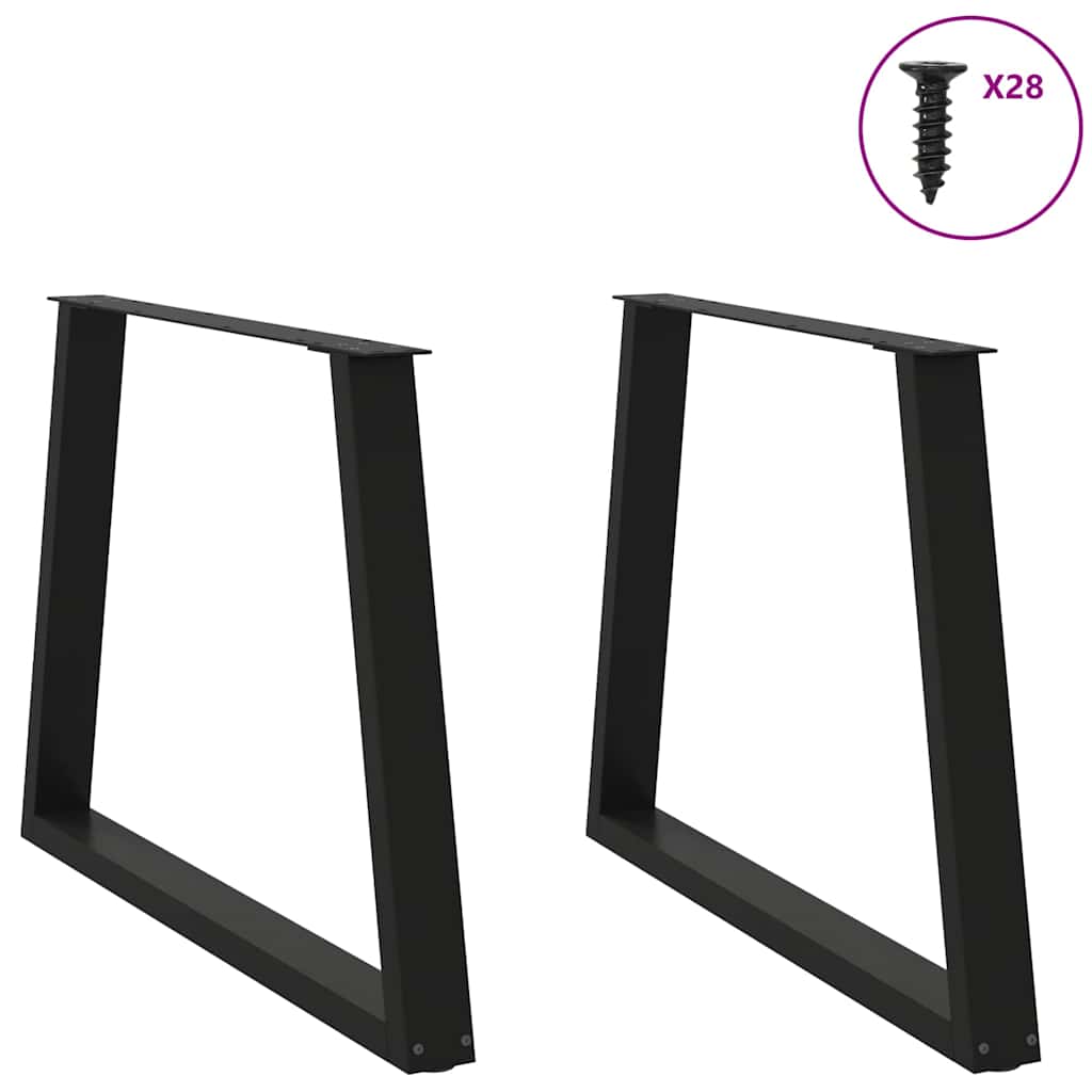 vidaXL Πόδια Τραπεζαρίας Σχήματος V 2 τεμ. Μαύρο 90x(72-73,3) εκ. Ατσάλι