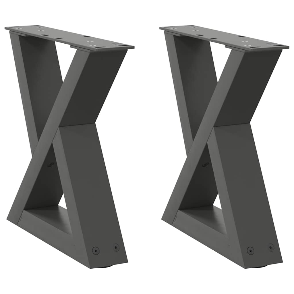 vidaXL Πόδια Τραπεζιού Σαλονιού 2 τεμ. Ανθρακί 30x(30-31,3) εκ. Ατσάλι