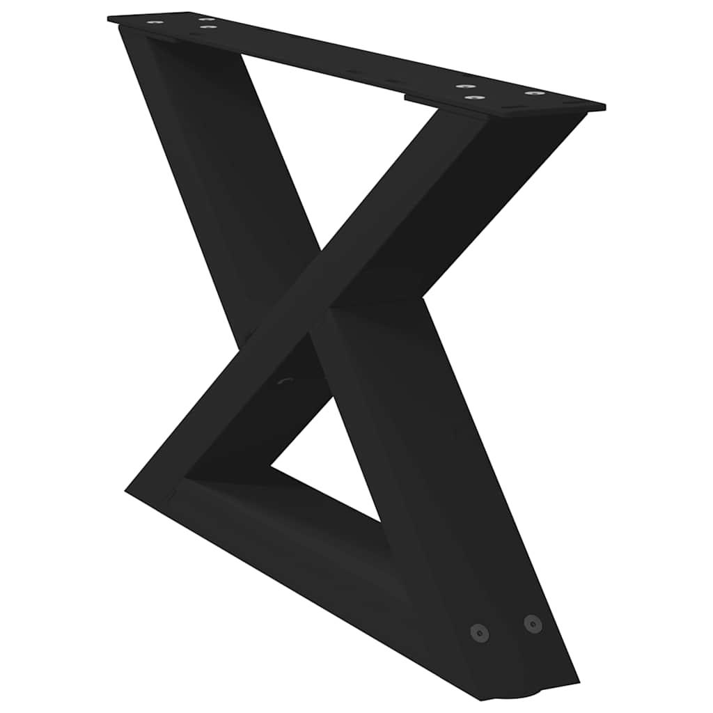 vidaXL Πόδια Τραπεζιού Σαλονιού 2 τεμ. Μαύρο 50x(30-31,3) εκ. Ατσάλι