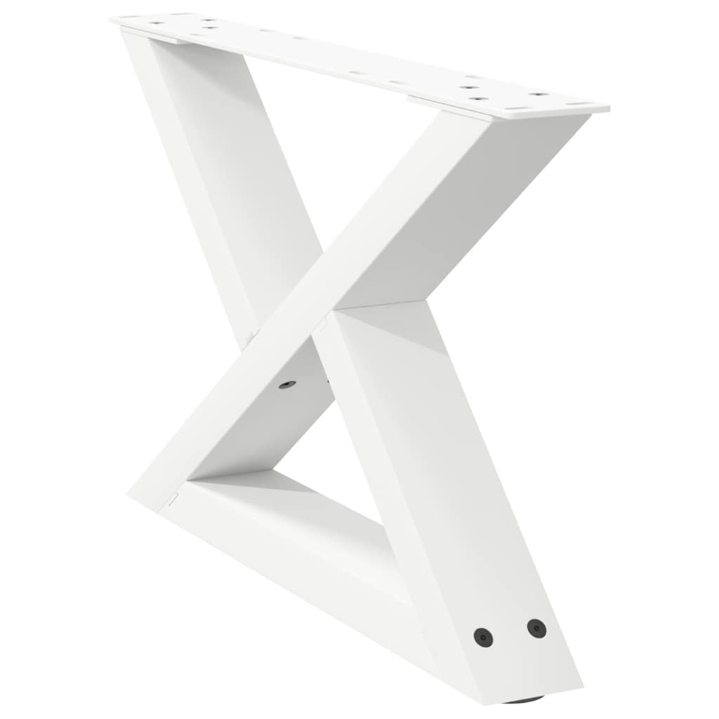 vidaXL Πόδια Τραπεζιού Σαλονιού 2 τεμ. Λευκά 50x(30-31,3) εκ. Ατσάλι