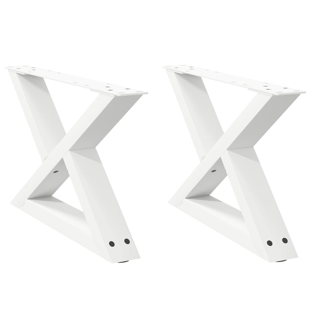 vidaXL Πόδια Τραπεζιού Σαλονιού 2 τεμ. Λευκά 60x(30-31,3) εκ. Ατσάλι