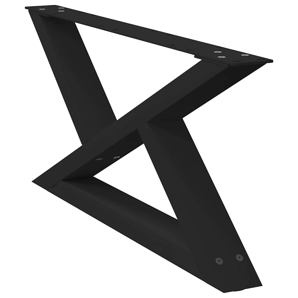 vidaXL Πόδια Τραπεζιού Σαλονιού 2 τεμ. Μαύρο 70x(30-31,3) εκ. Ατσάλι