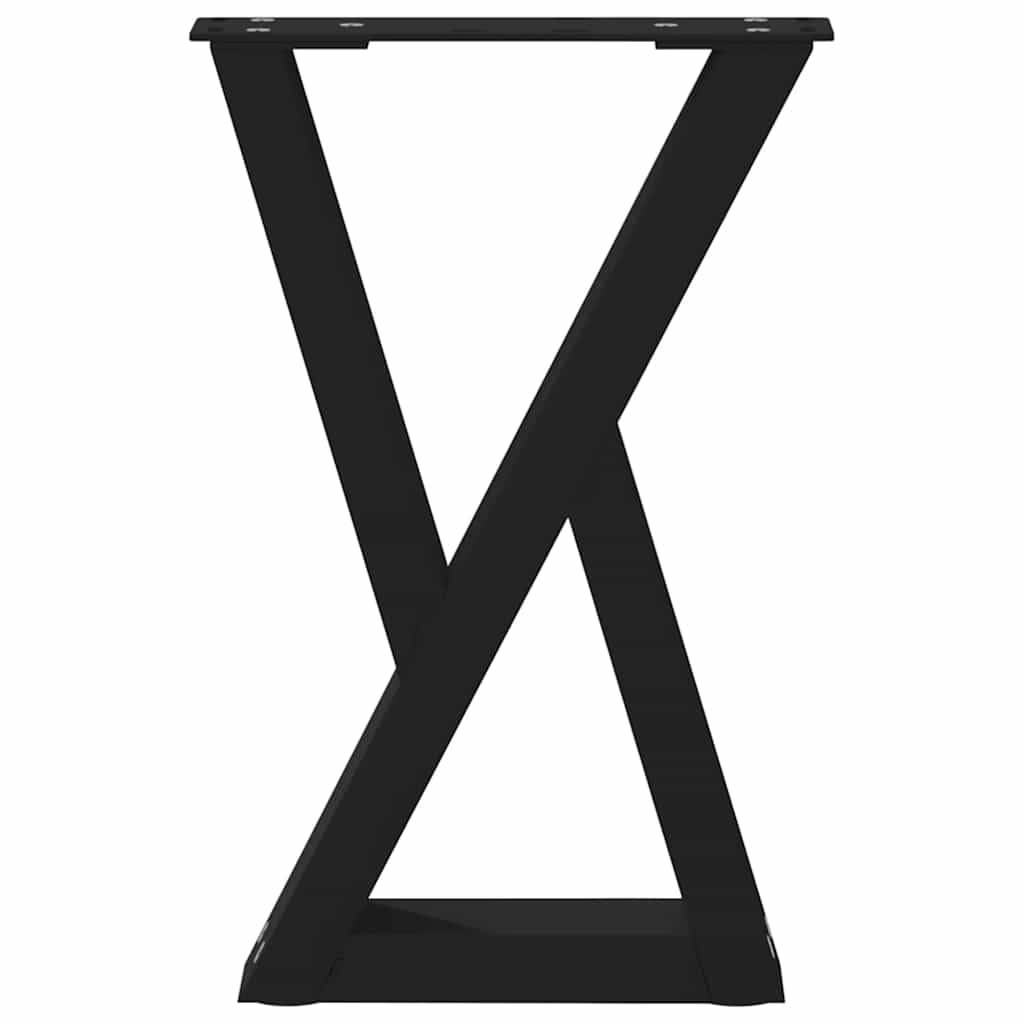 vidaXL Πόδια Τραπεζιού Σαλονιού 2 τεμ. Μαύρο 28x(42-43,3) εκ. Ατσάλι