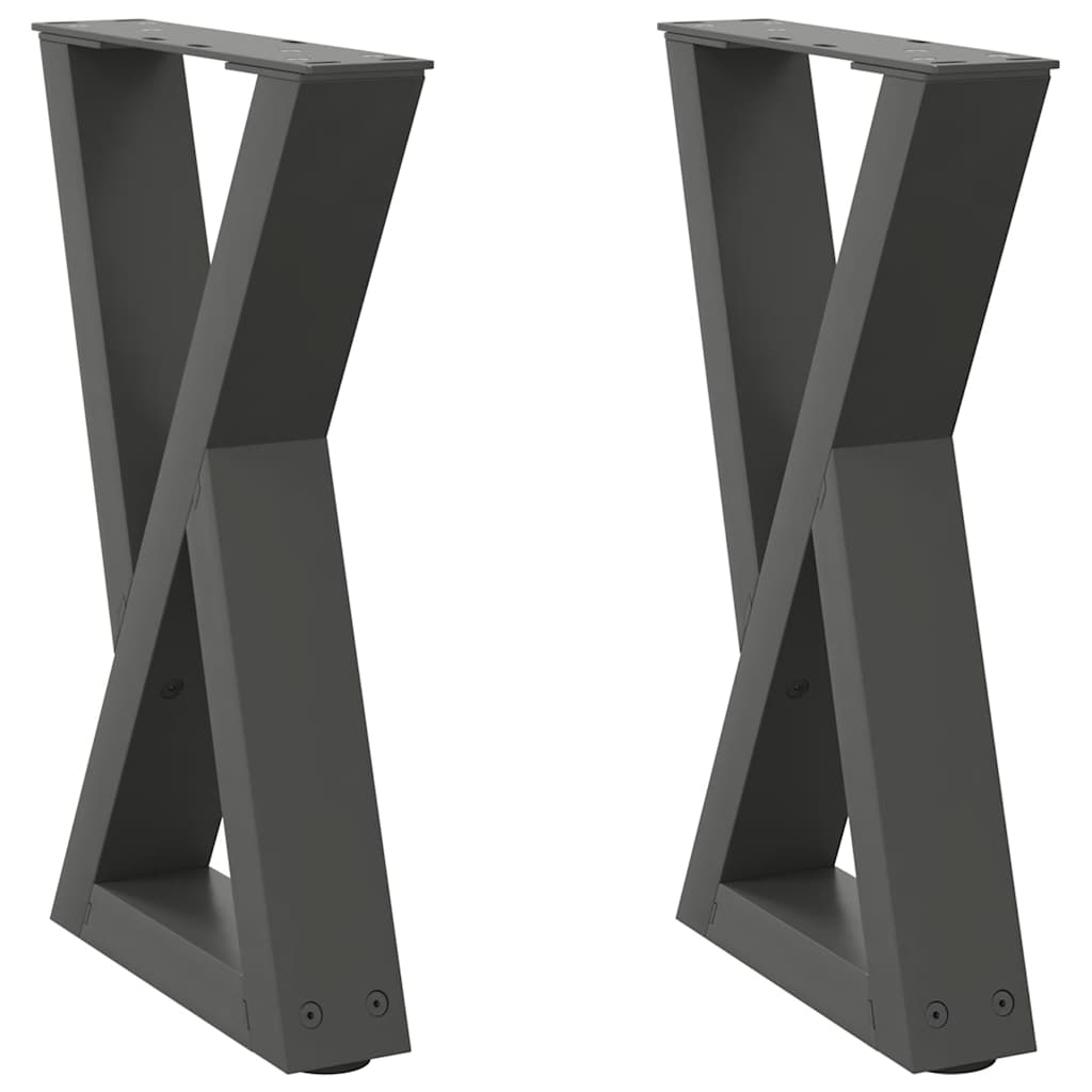 vidaXL Πόδια Τραπεζιού Σαλονιού 2 τεμ. Ανθρακί 28x(42-43,3) εκ. Ατσάλι