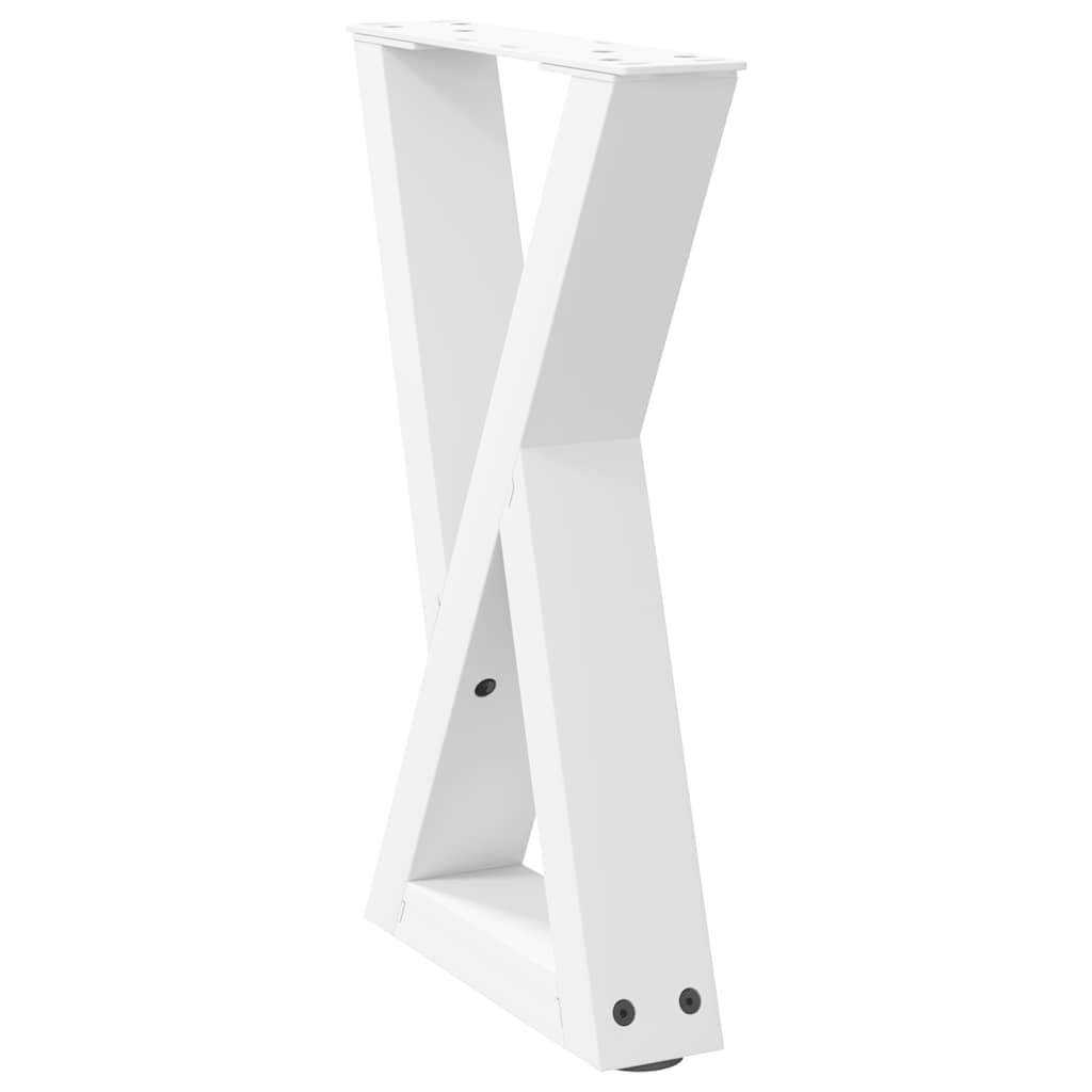 vidaXL Πόδια Τραπεζιού Σαλονιού 2 τεμ. Λευκά 38x(42-43,3) εκ. Ατσάλι