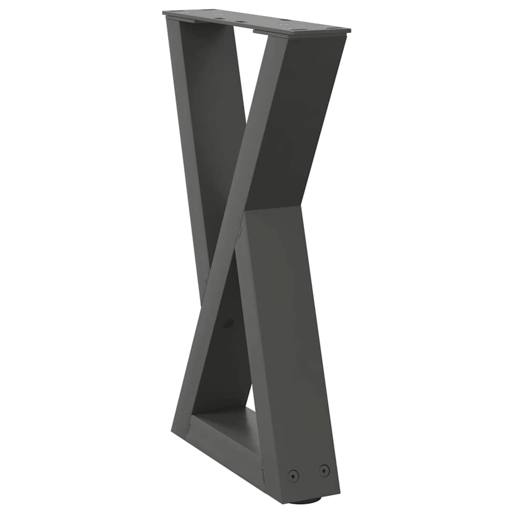 vidaXL Πόδια Τραπεζιού Σαλονιού 2 τεμ. Ανθρακί 38x(42-43,3) εκ. Ατσάλι