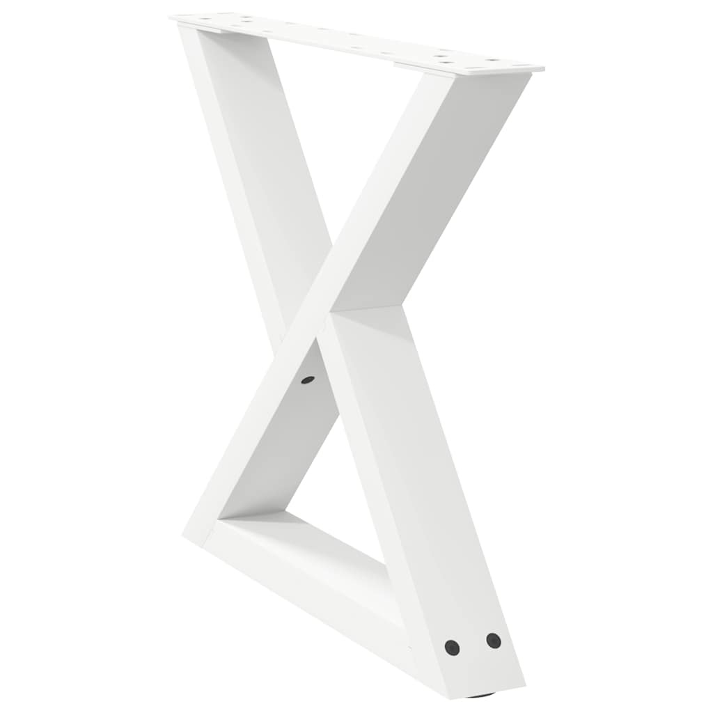 vidaXL Πόδια Τραπεζιού Σαλονιού 2 τεμ. Λευκά 60x(42-43,3) εκ. Ατσάλι