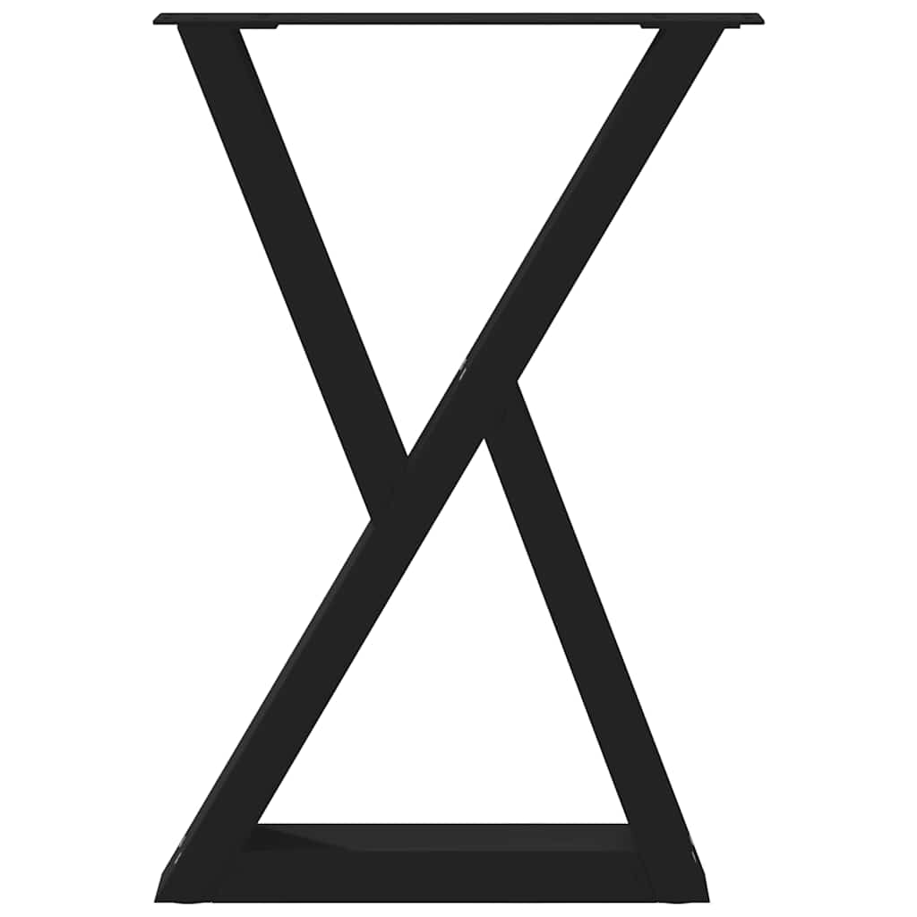 vidaXL Πόδια Τραπεζαρίας 2 τεμ. Μαύρο 50x(72-73,3) εκ. Ατσάλι