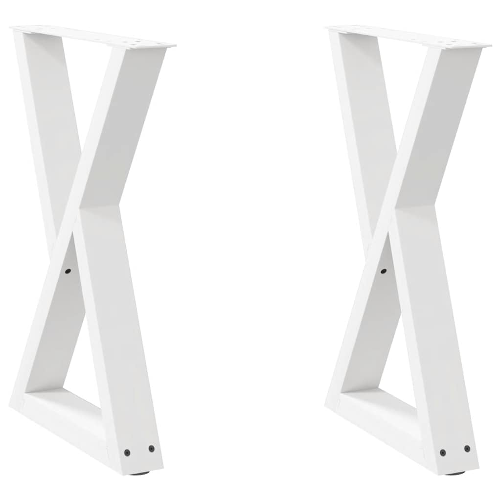 vidaXL Πόδια Τραπεζαρίας 2 τεμ. Λευκά 50x(72-73,3) εκ. Ατσάλι