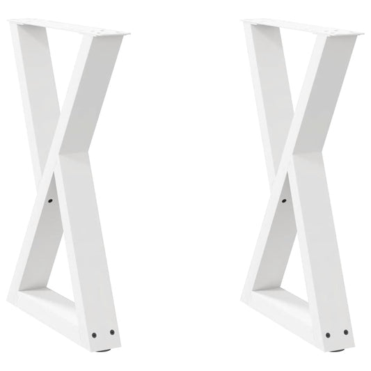 vidaXL Πόδια Τραπεζαρίας 2 τεμ. Λευκά 50x(72-73,3) εκ. Ατσάλι