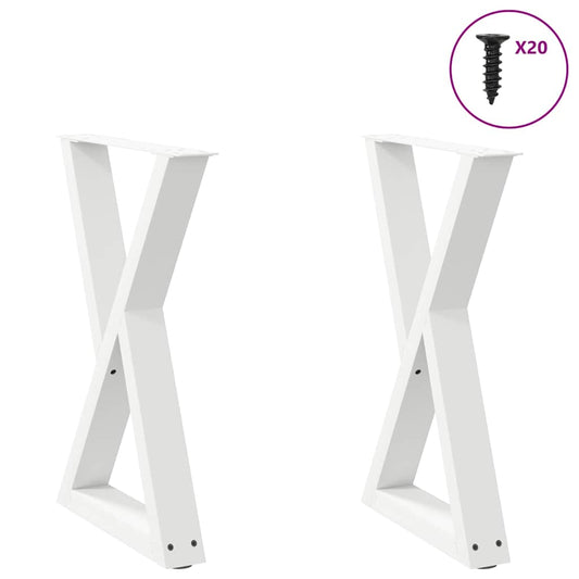 vidaXL Πόδια Τραπεζαρίας 2 τεμ. Λευκά 60x(72-73,3) εκ. Ατσάλι