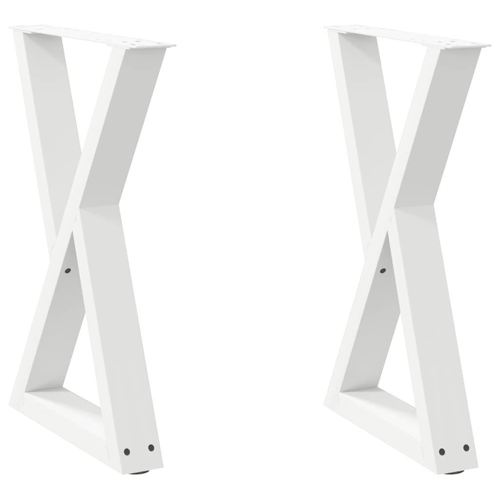vidaXL Πόδια Τραπεζαρίας 2 τεμ. Λευκά 60x(72-73,3) εκ. Ατσάλι