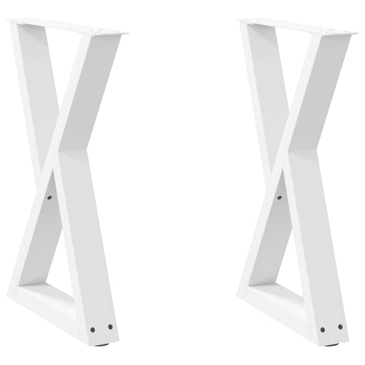 vidaXL Πόδια Τραπεζαρίας 2 τεμ. Λευκά 60x(72-73,3) εκ. Ατσάλι