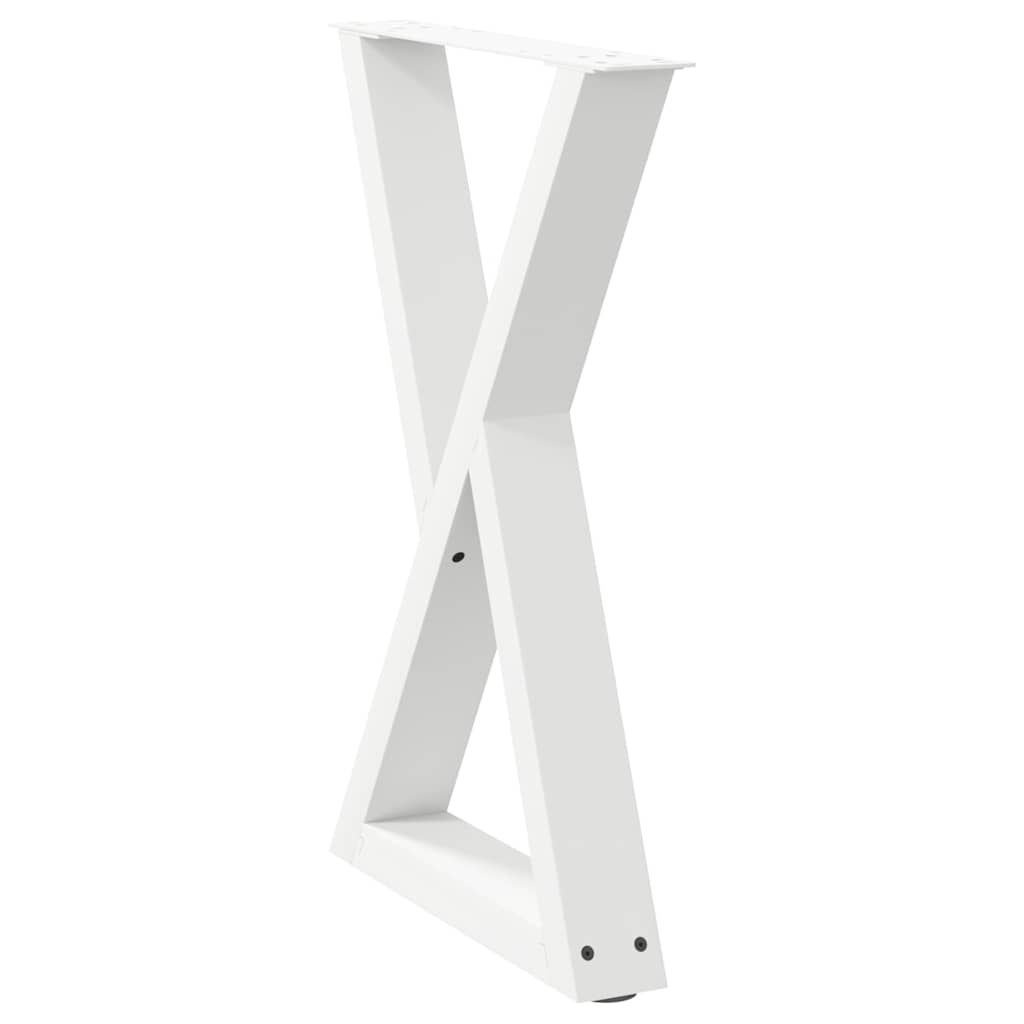 vidaXL Πόδια Τραπεζαρίας 2 τεμ. Λευκά 60x(72-73,3) εκ. Ατσάλι