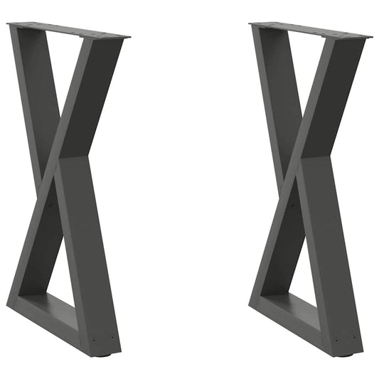 vidaXL Πόδια Τραπεζαρίας 2 τεμ. Ανθρακί 60x(72-73,3) εκ. Ατσάλι