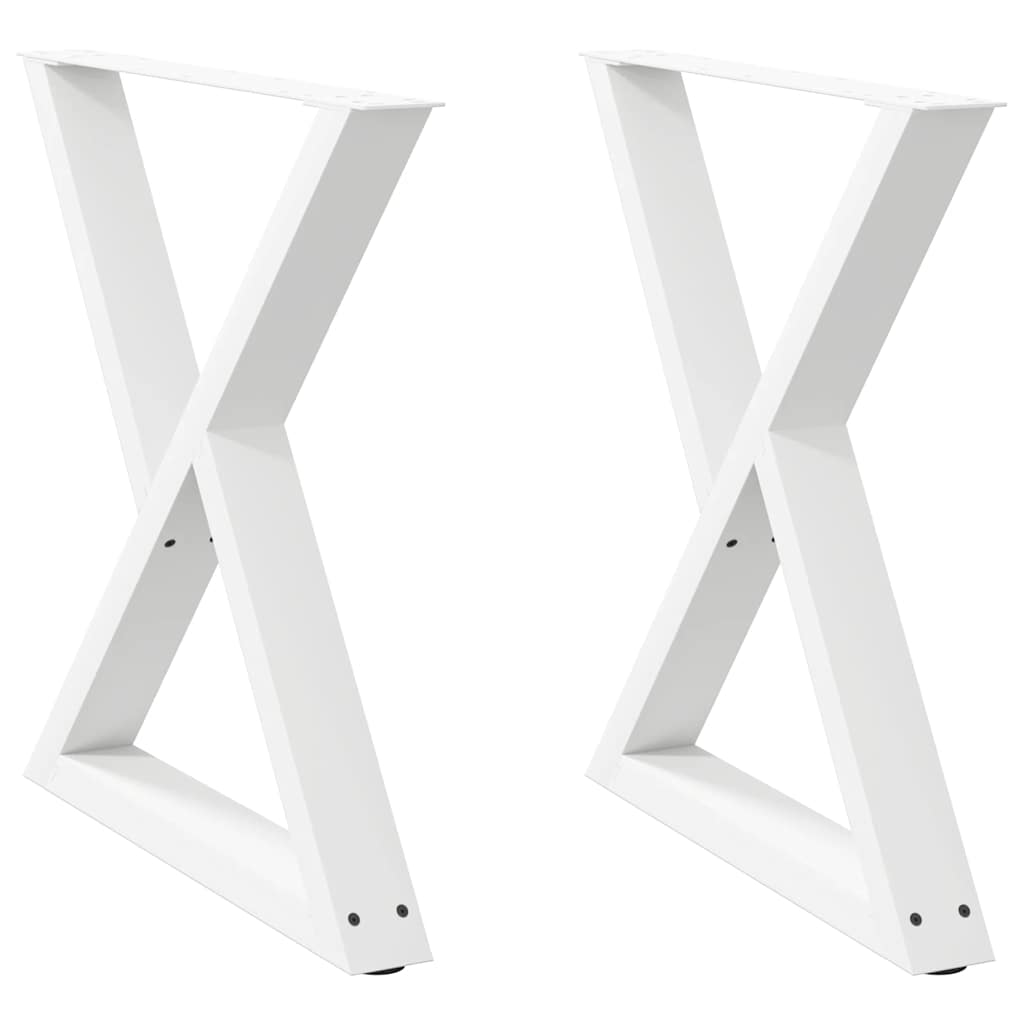 vidaXL Πόδια Τραπεζαρίας 2 τεμ. Λευκά 70x(72-73,3) εκ. Ατσάλι