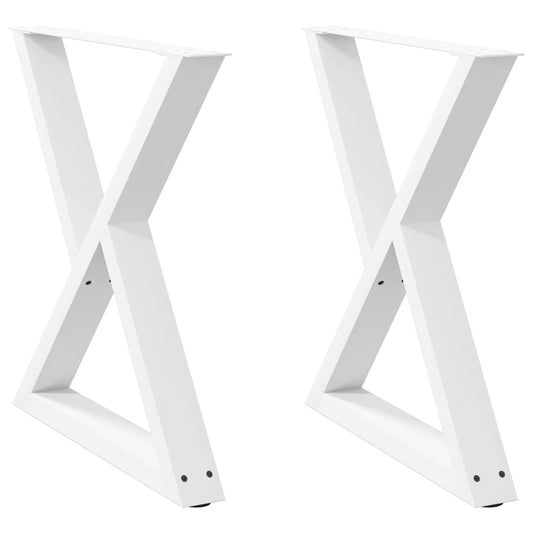 vidaXL Πόδια Τραπεζαρίας 2 τεμ. Λευκά 70x(72-73,3) εκ. Ατσάλι
