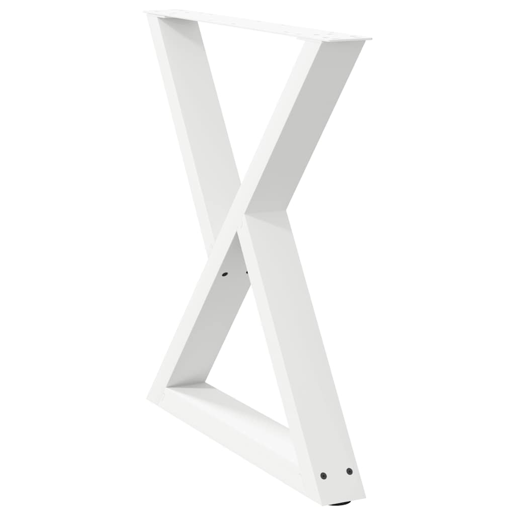 vidaXL Πόδια Τραπεζαρίας 2 τεμ. Λευκά 70x(72-73,3) εκ. Ατσάλι