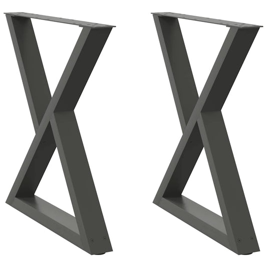 vidaXL Πόδια Τραπεζαρίας 2 τεμ. Ανθρακί 70x(72-73,3) εκ. Ατσάλι