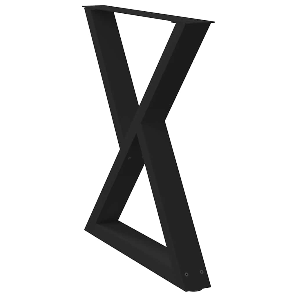 vidaXL Πόδια Τραπεζαρίας 2 τεμ. Μαύρο 80x(72-73,3) εκ. Ατσάλι