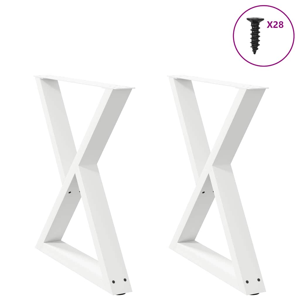vidaXL Πόδια Τραπεζαρίας 2 τεμ. Λευκά 80x(72-73,3) εκ. Ατσάλι