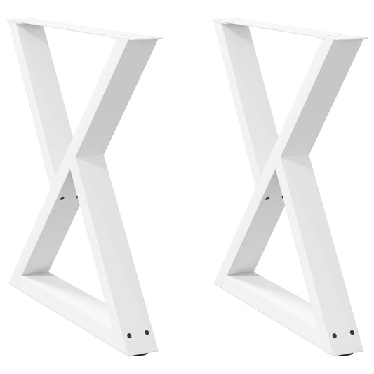 vidaXL Πόδια Τραπεζαρίας 2 τεμ. Λευκά 80x(72-73,3) εκ. Ατσάλι