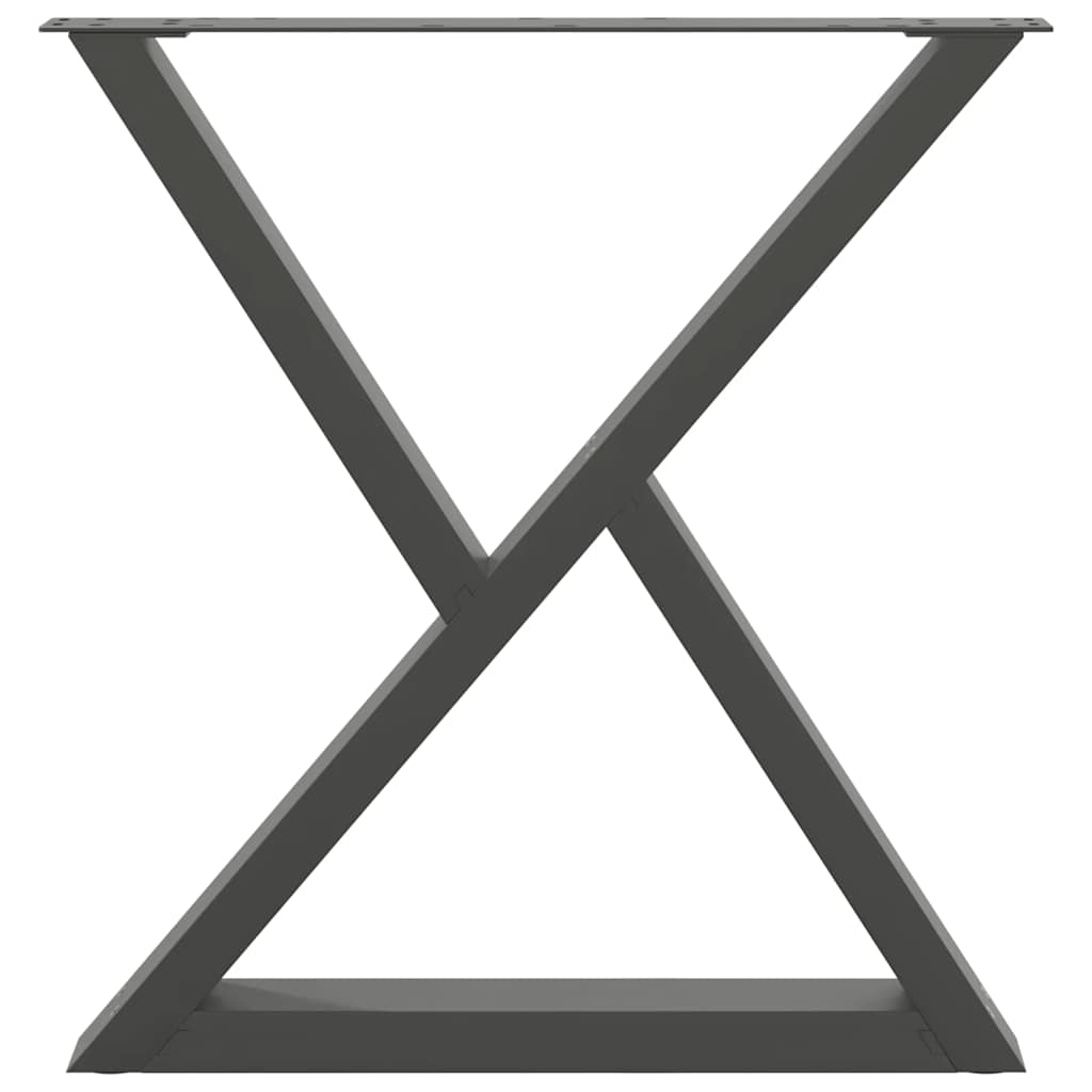 vidaXL Πόδια Τραπεζαρίας 2 τεμ. Ανθρακί 80x(72-73,3) εκ. Ατσάλι
