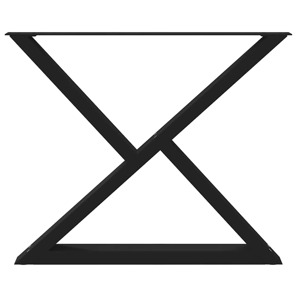 vidaXL Πόδια Τραπεζαρίας 2 τεμ. Μαύρο 90x(72-73,3) εκ. Ατσάλι