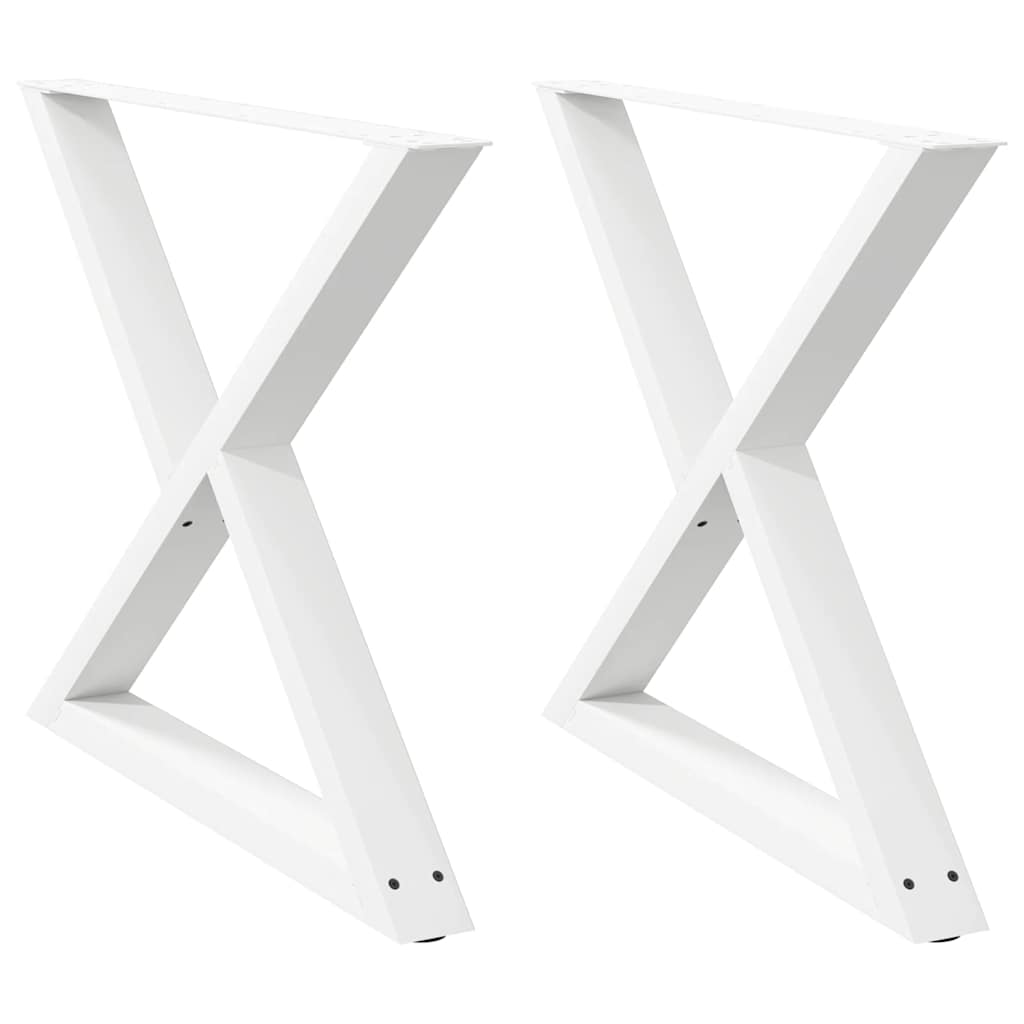 vidaXL Πόδια Τραπεζαρίας 2 τεμ. Λευκά 90x(72-73,3) εκ. Ατσάλι