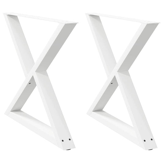 vidaXL Πόδια Τραπεζαρίας 2 τεμ. Λευκά 90x(72-73,3) εκ. Ατσάλι