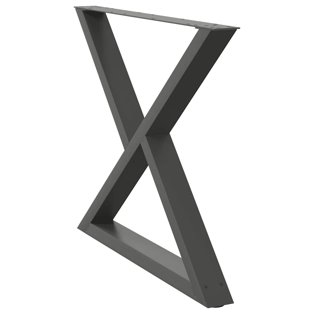 vidaXL Πόδια Τραπεζαρίας 2 τεμ. Ανθρακί 90x(72-73,3) εκ. Ατσάλι