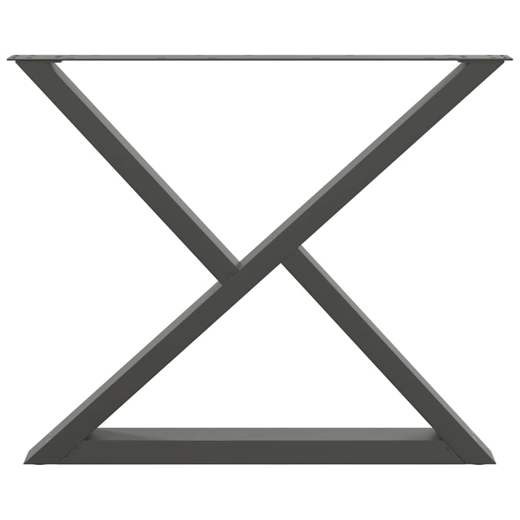 vidaXL Πόδια Τραπεζαρίας 2 τεμ. Ανθρακί 90x(72-73,3) εκ. Ατσάλι