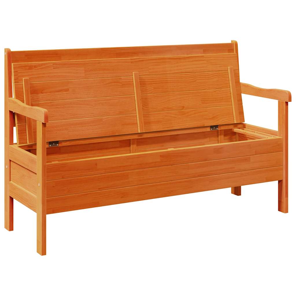 vidaXL Εξωτερικός πάγκος Καφέ 119 x 44 x 76 εκ. Στερεά ξυλεία πεύκου
