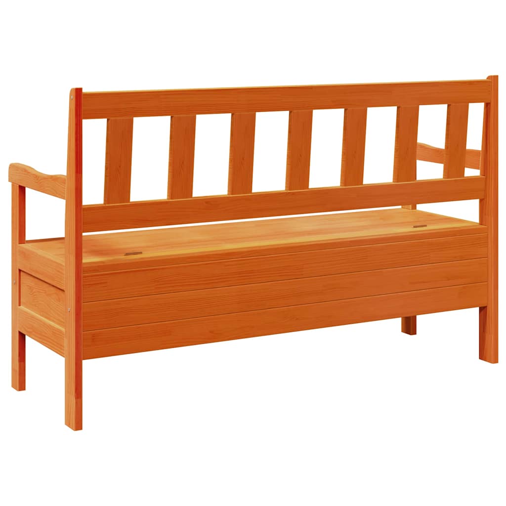 vidaXL Εξωτερικός πάγκος Καφέ 119 x 44 x 76 εκ. Στερεά ξυλεία πεύκου