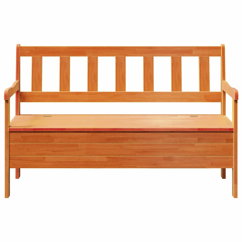 vidaXL Εξωτερικός πάγκος Καφέ 119 x 44 x 76 εκ. Στερεά ξυλεία πεύκου
