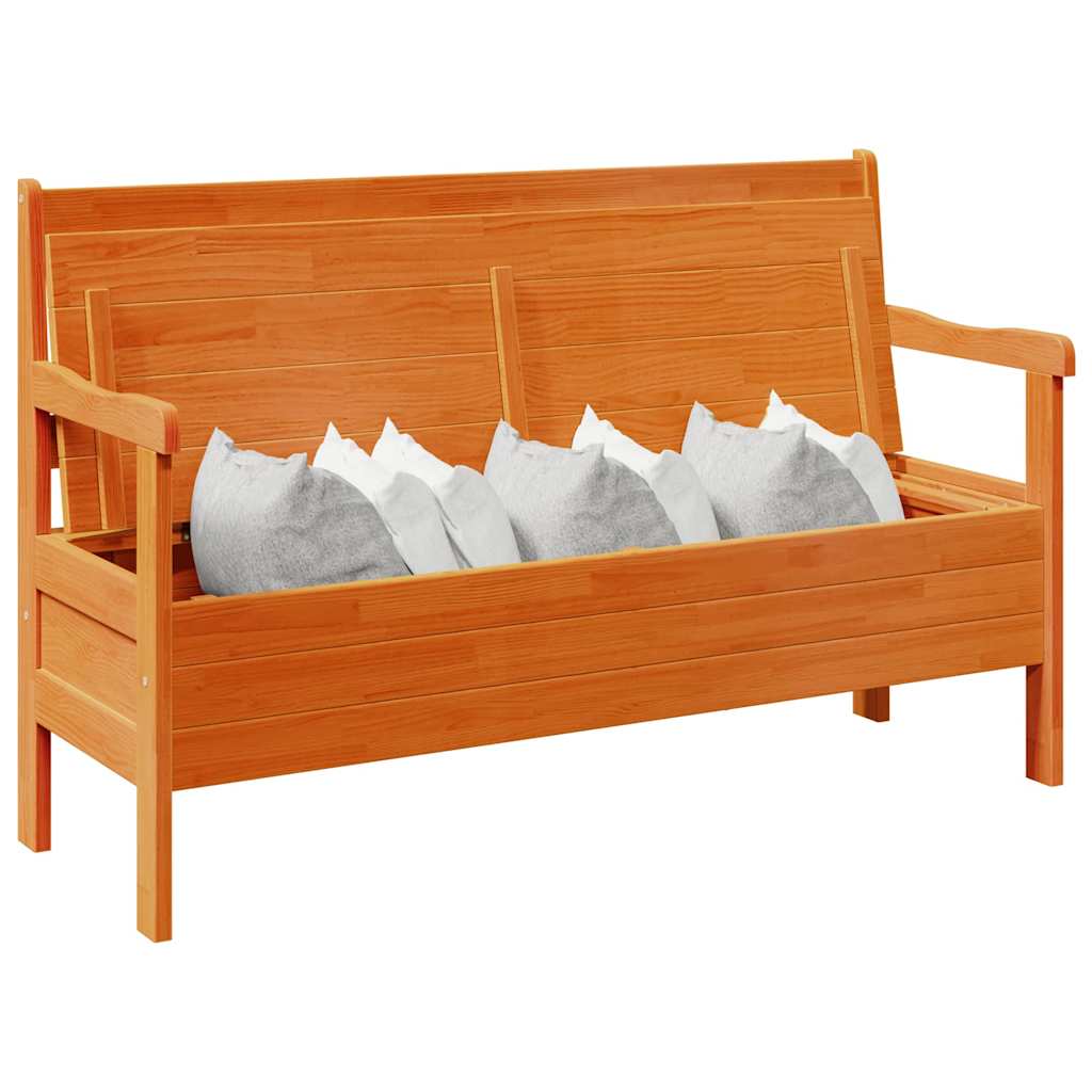vidaXL Εξωτερικός πάγκος Καφέ 119 x 44 x 76 εκ. Στερεά ξυλεία πεύκου