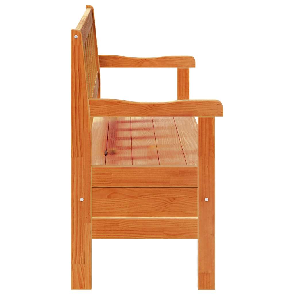 vidaXL Εξωτερικός πάγκος Καφέ 119 x 44 x 76 εκ. Στερεά ξυλεία πεύκου