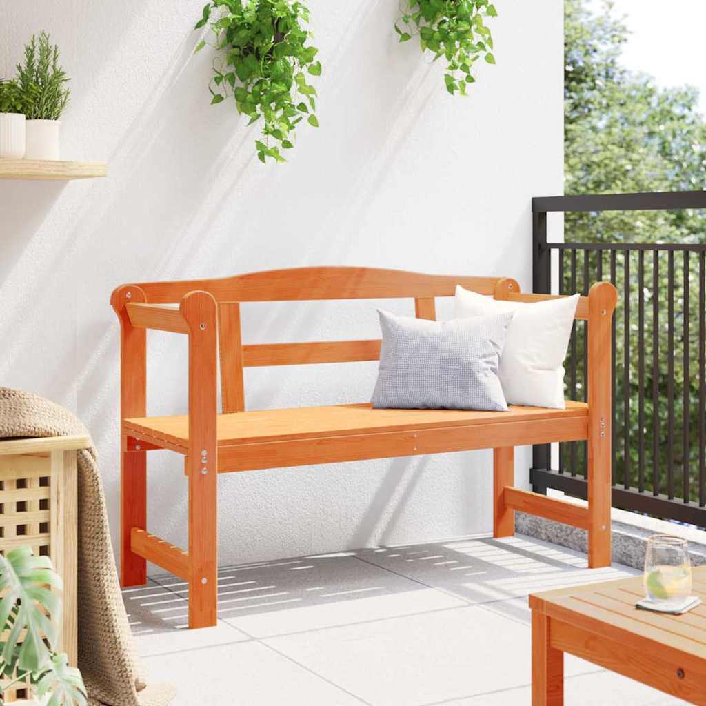 vidaXL Εξωτερικός πάγκος Καφέ 119 x 44 x 76 εκ. Στερεά ξυλεία πεύκου