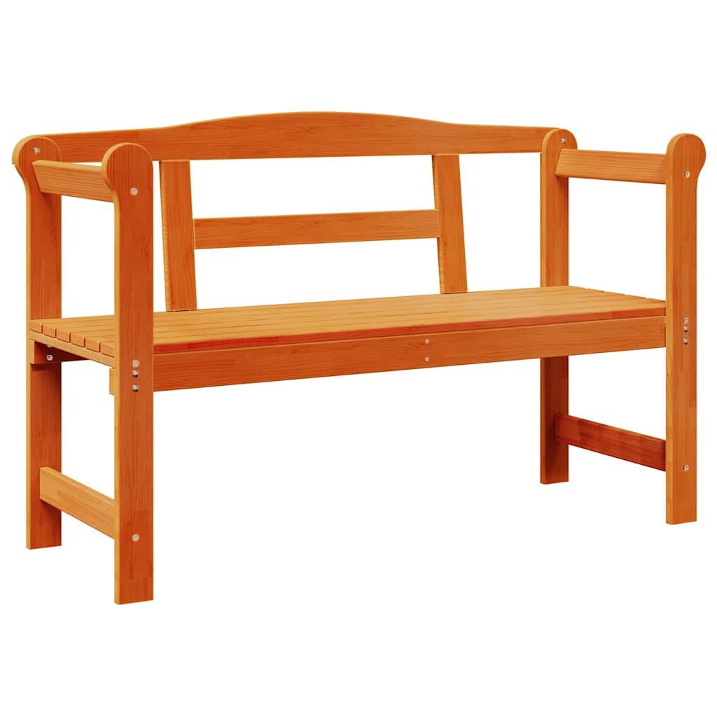 vidaXL Εξωτερικός πάγκος Καφέ 119 x 44 x 76 εκ. Στερεά ξυλεία πεύκου
