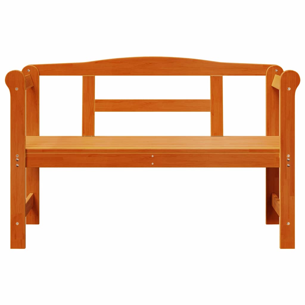 vidaXL Εξωτερικός πάγκος Καφέ 119 x 44 x 76 εκ. Στερεά ξυλεία πεύκου