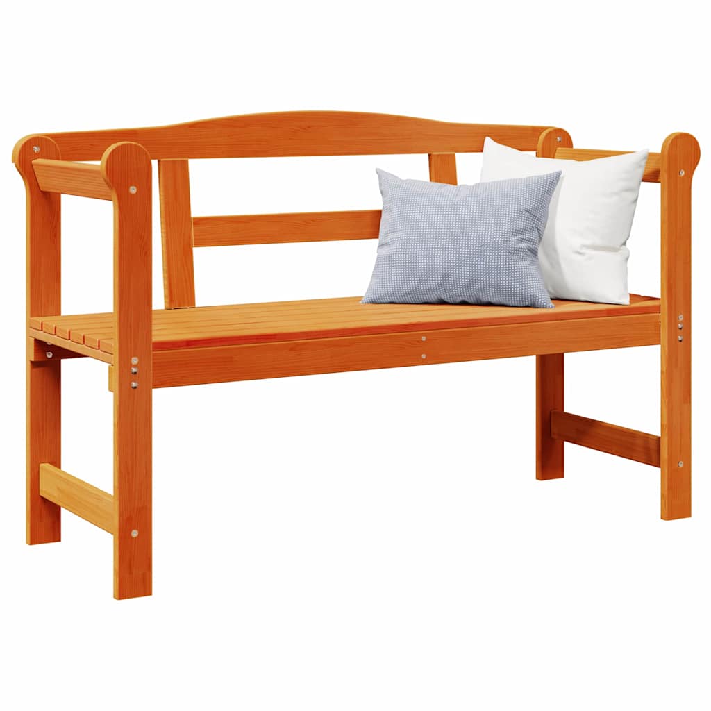 vidaXL Εξωτερικός πάγκος Καφέ 119 x 76 x 44εκ. Μασίφ ξύλο πεύκου