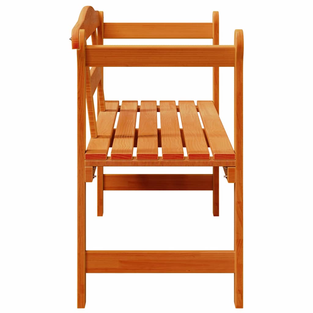 vidaXL Εξωτερικός πάγκος Καφέ 119 x 44 x 76 εκ. Στερεά ξυλεία πεύκου