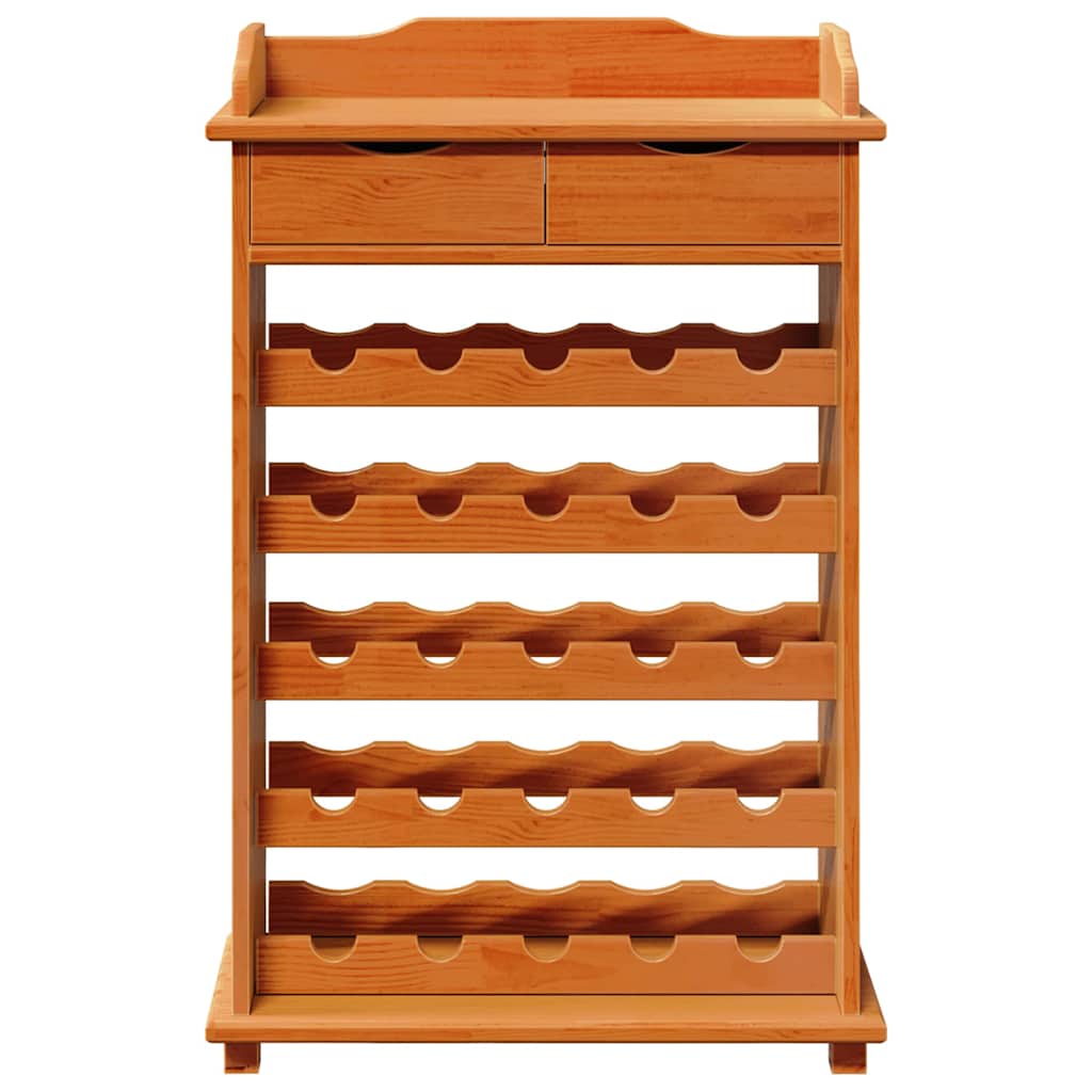 vidaXL Ράφι Κρασιού 90x60x30 εκ Συμπαγές Ξύλο Πεύκου