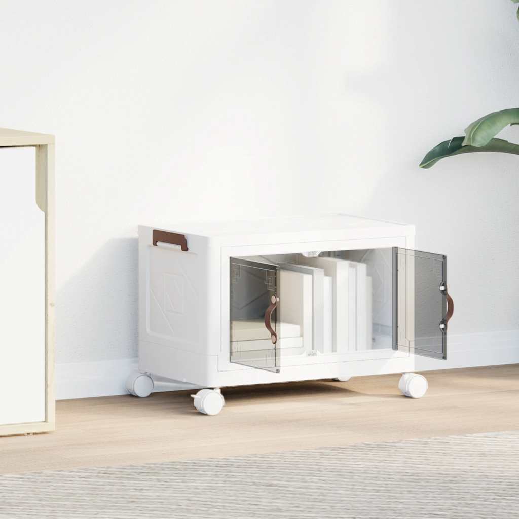 vidaXL Στοιβαζόμενο κουτί αποθήκευσης με τροχούς 28 L 48,5x29,5x33 εκ.