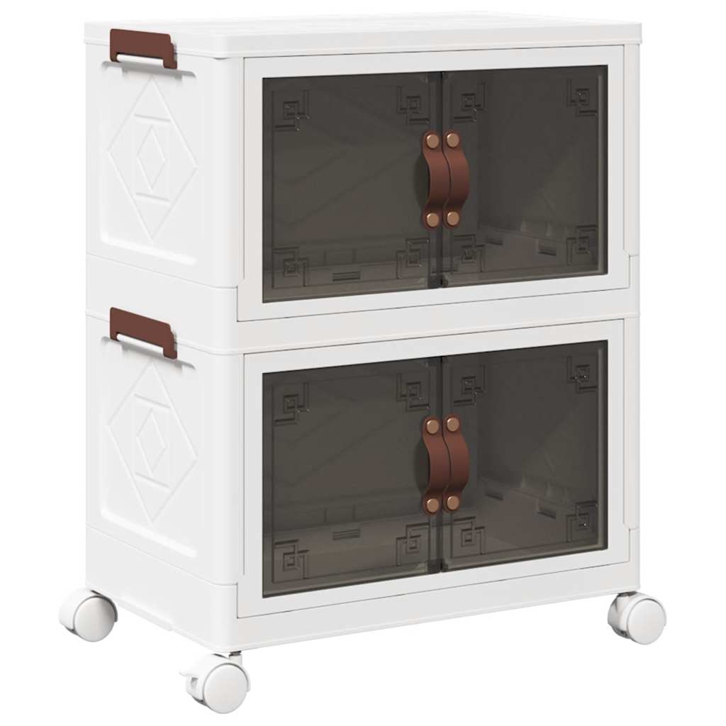 vidaXL Στοιβαζόμενο κουτί αποθήκευσης με τροχούς 2 Επιπ. 28 Λίτρα